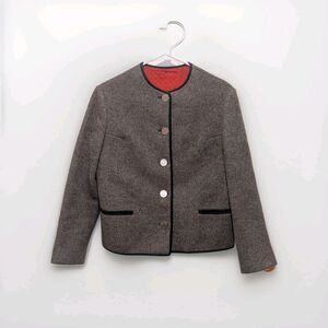 Vintage Boos Austrian Style Nordic Felted Boiled Wool Jacket Cardigan Womens 36